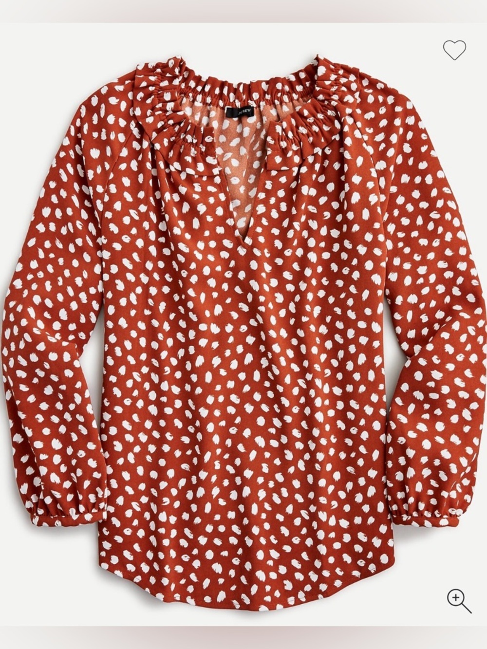 J.Crew Drapey ruffleneck top in brushstroke printed 365 crepe size small